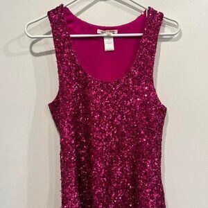 alice + olivia Women's Pink sequin tank